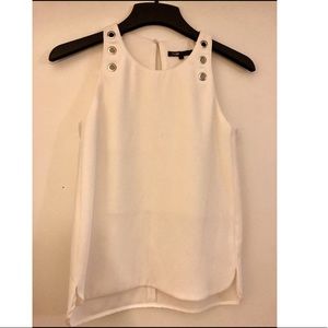 White Maje tank top with eyelet details